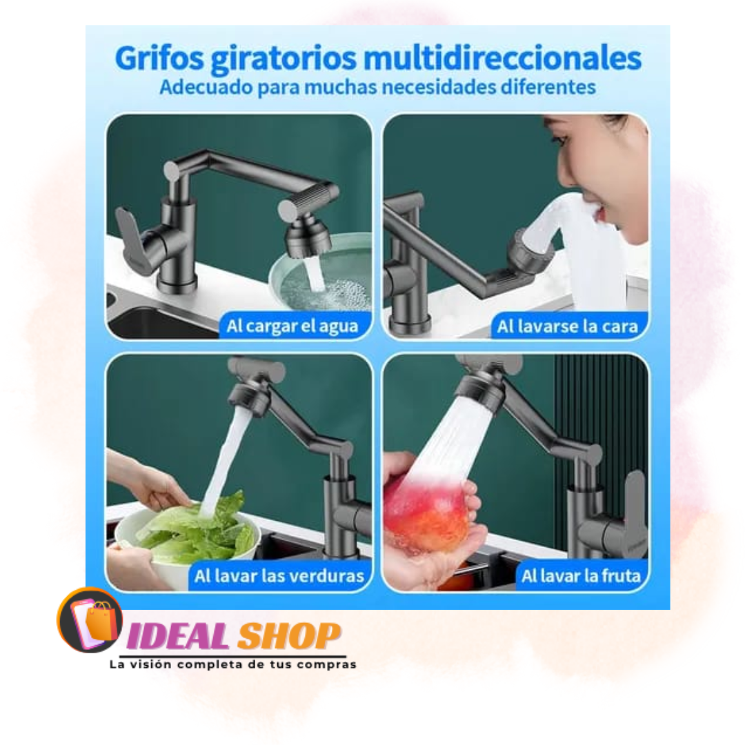 Grifo Giratorio Multidireccional y Ajustable (Cocina y Baño)