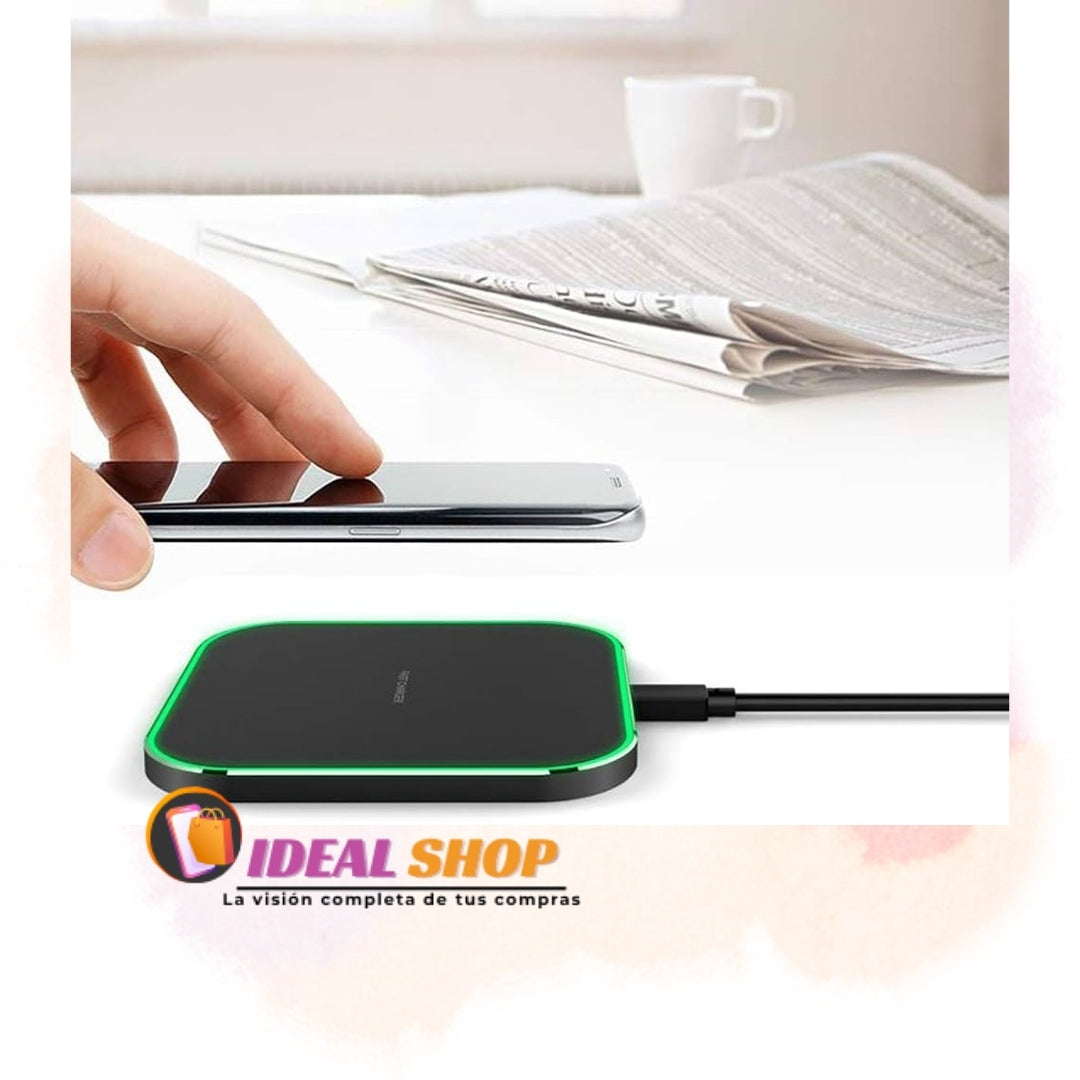 Cargador Inalámbrico Magnético Magsafe 15w, Diseño Cuadrado con Luz LED (Qi Compatible)