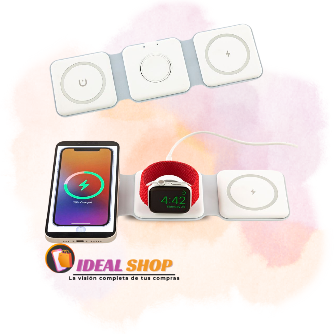 Cargador Inalambrico 3 En 1 Plegable
