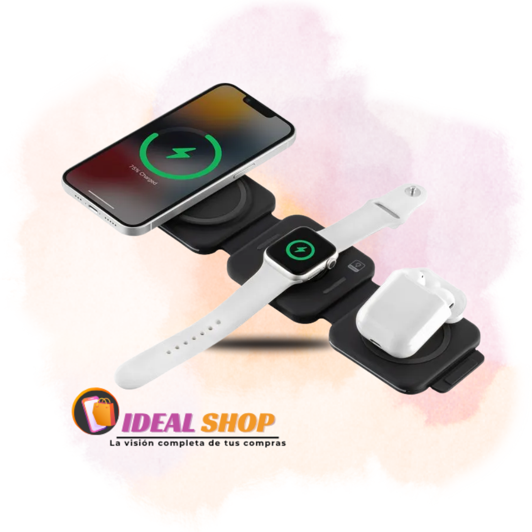 Cargador Inalambrico 3 En 1 Plegable