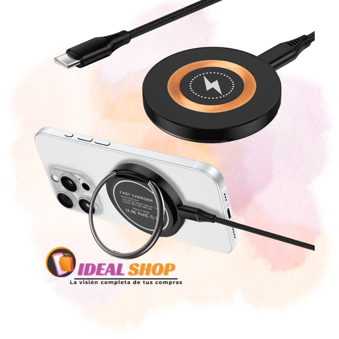 Cargador Inalámbrico Magnético Magsafe 15w- Diseño Redondo Tech (Qi Compatible)